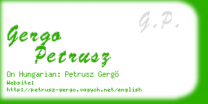 gergo petrusz business card