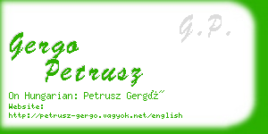 gergo petrusz business card